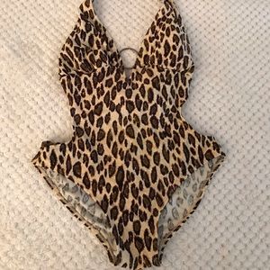 Leopard print one piece suit